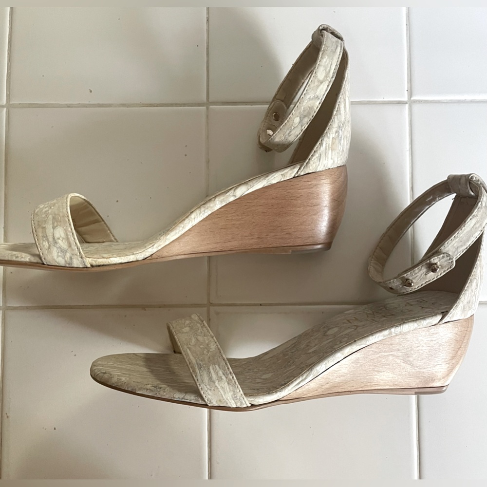 Sydney Brown designer sandals size 41 low wedge heel eco friendly & vegan
